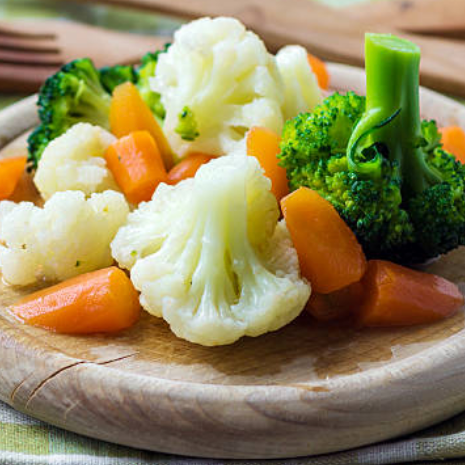 Steamed Veggies with Lemon Aioli and Brown Rice